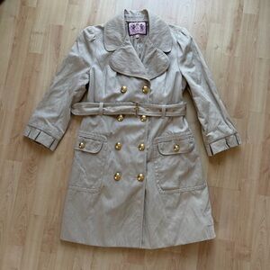 Juicy Couture Beige Tan Cotton Trench Coat